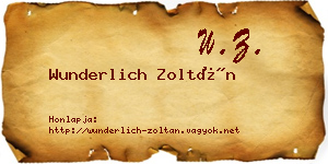 Wunderlich Zoltán névjegykártya